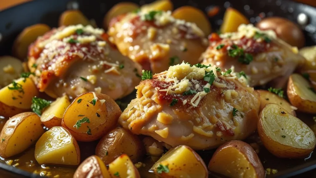 Garlic Parmesan Chicken and Potatoes Recipe