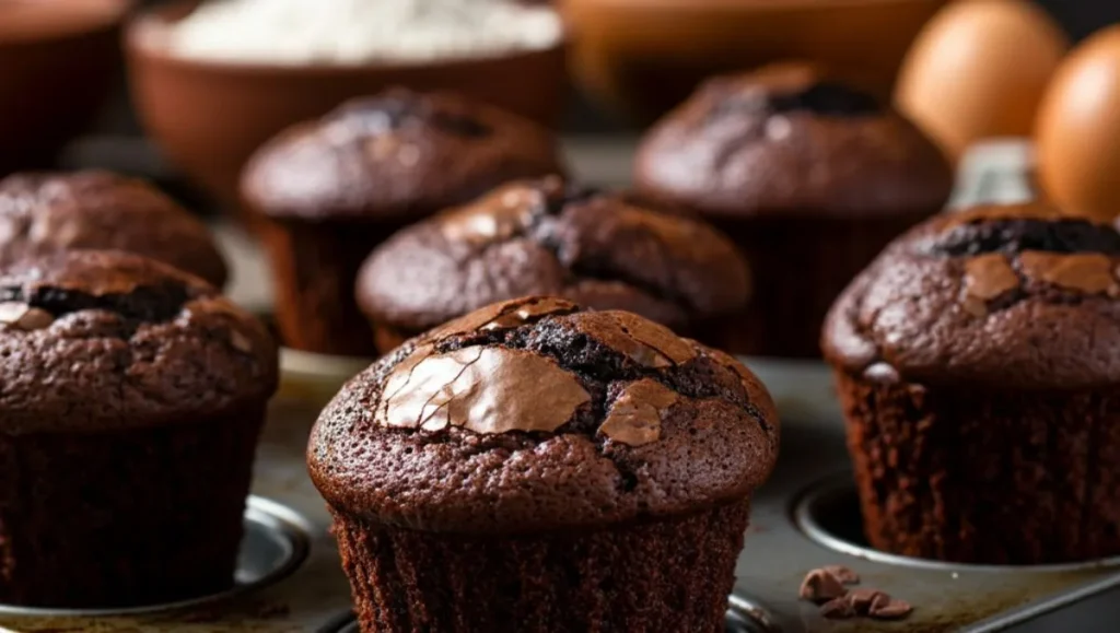 Crispy Chewy Brownie Cupcakes Recipe