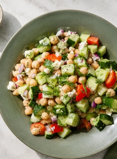 Cucumber Chickpea Salad with Feta (Crisp, Fresh, and Ready in 15 Minutes)